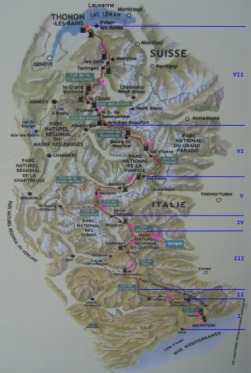 Übersichtskarte Route des Grandes Alpes